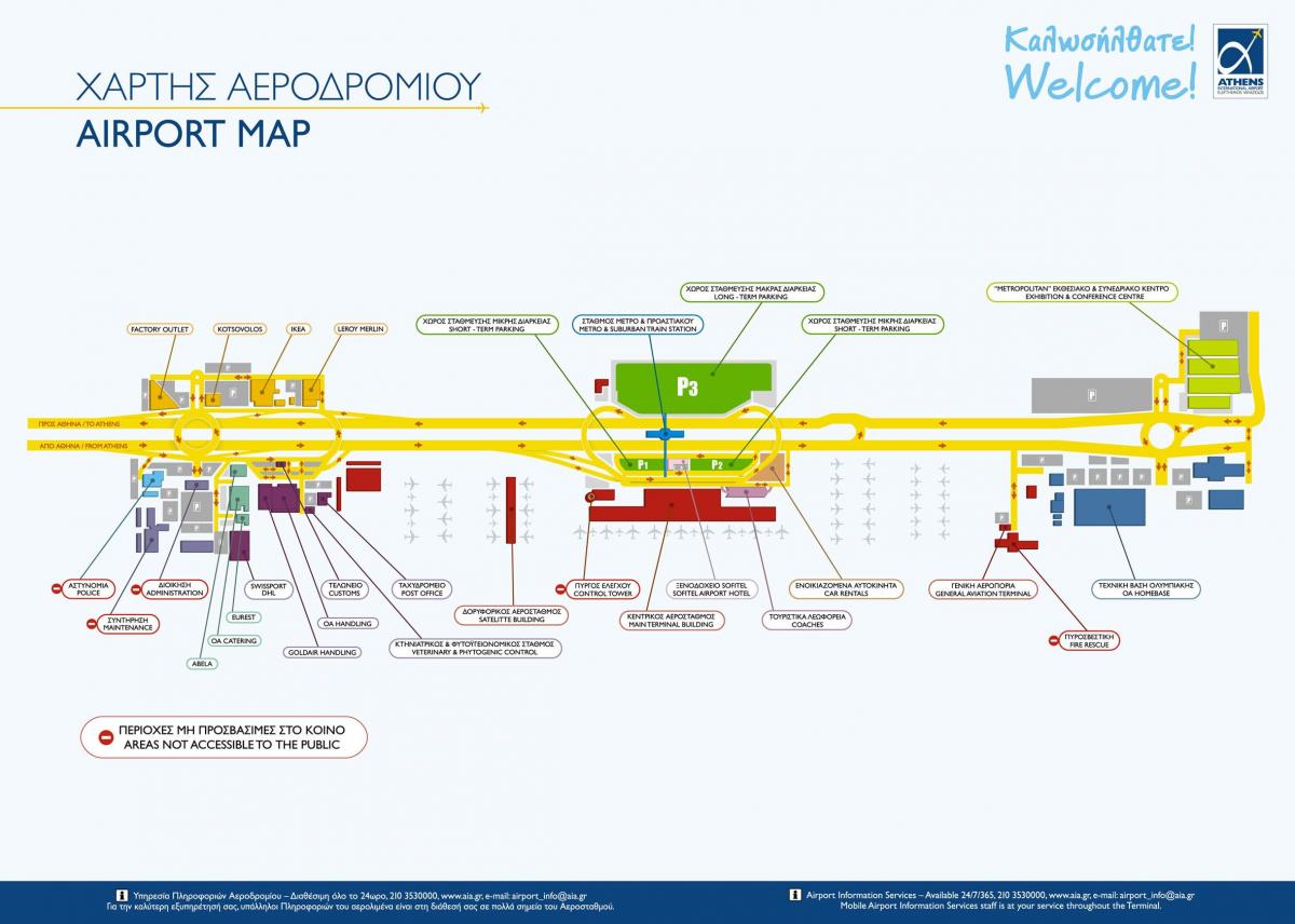 Atény řecko mapa letiště