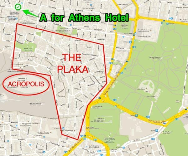 mapa athens hotel