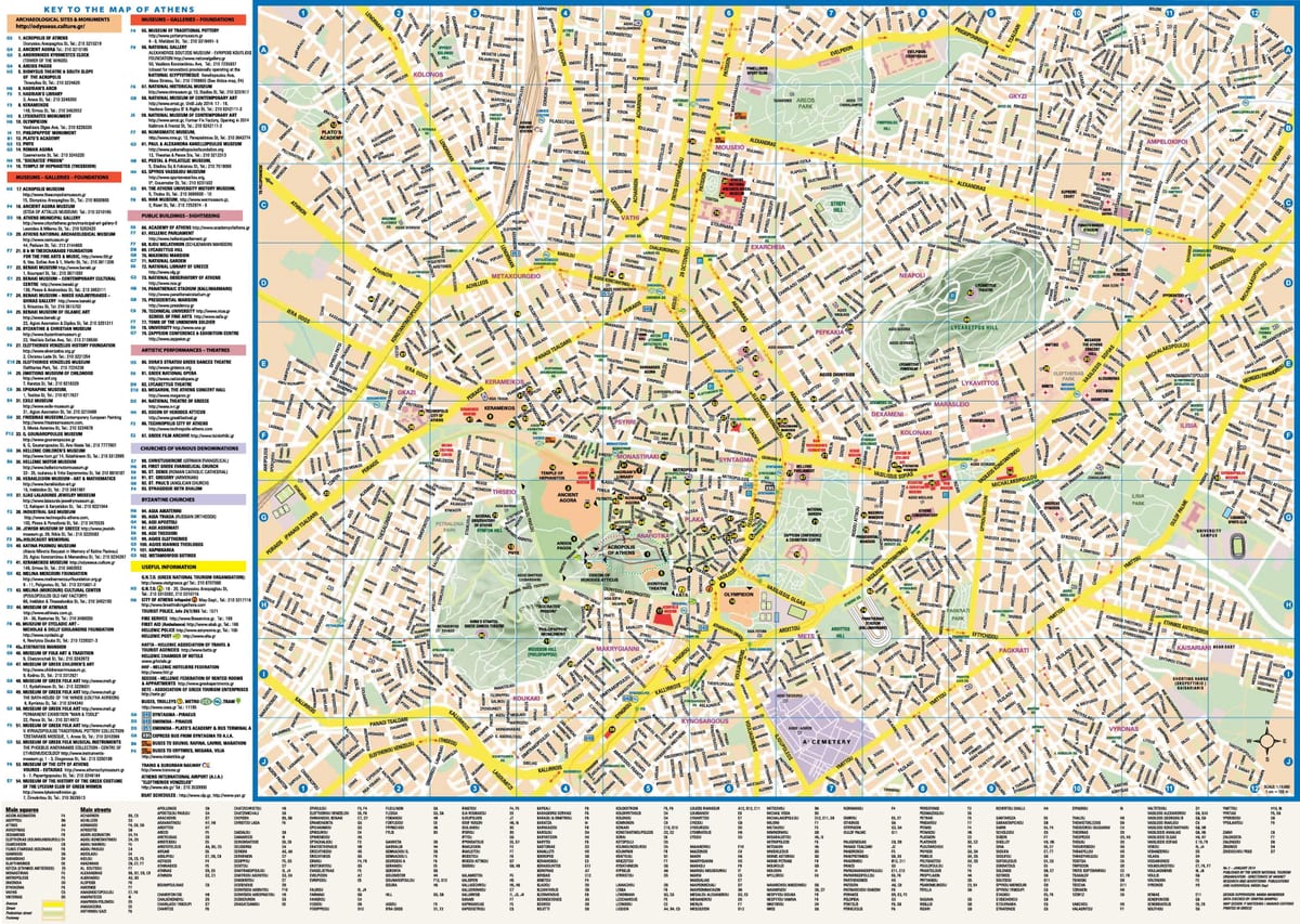 Atény řecko poznávací mapě