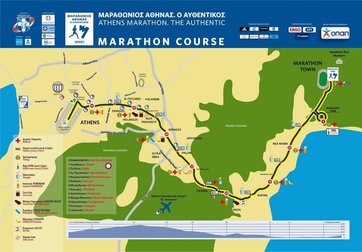 mapa Athens marathon