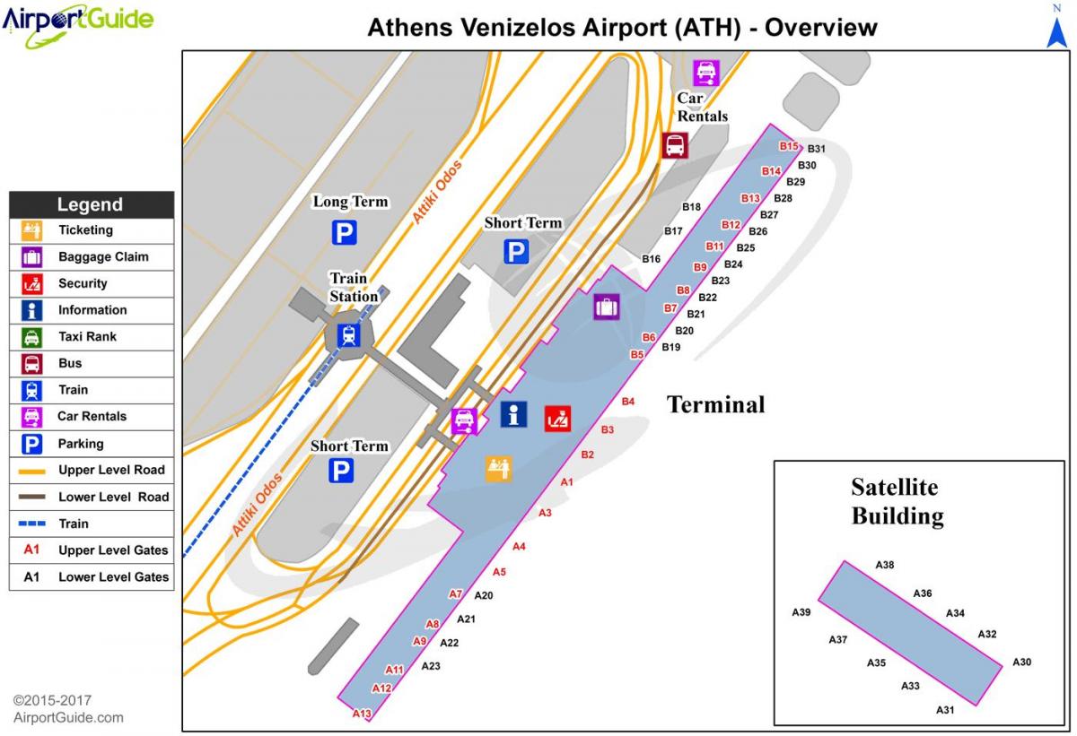 Athens letiště brána mapě