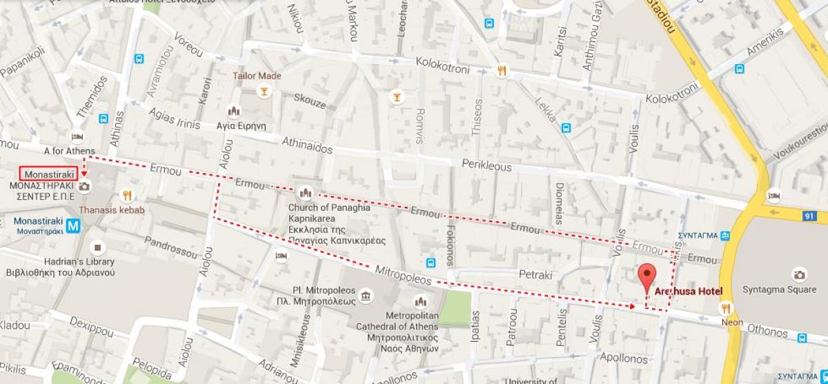 mapa ermou street, Atény