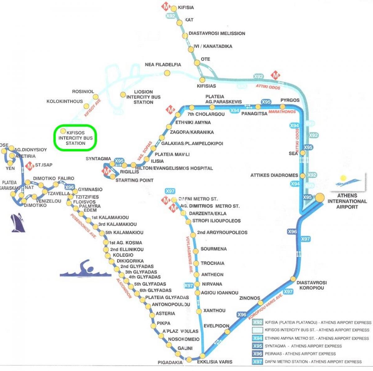 mapa kifissos autobusové nádraží