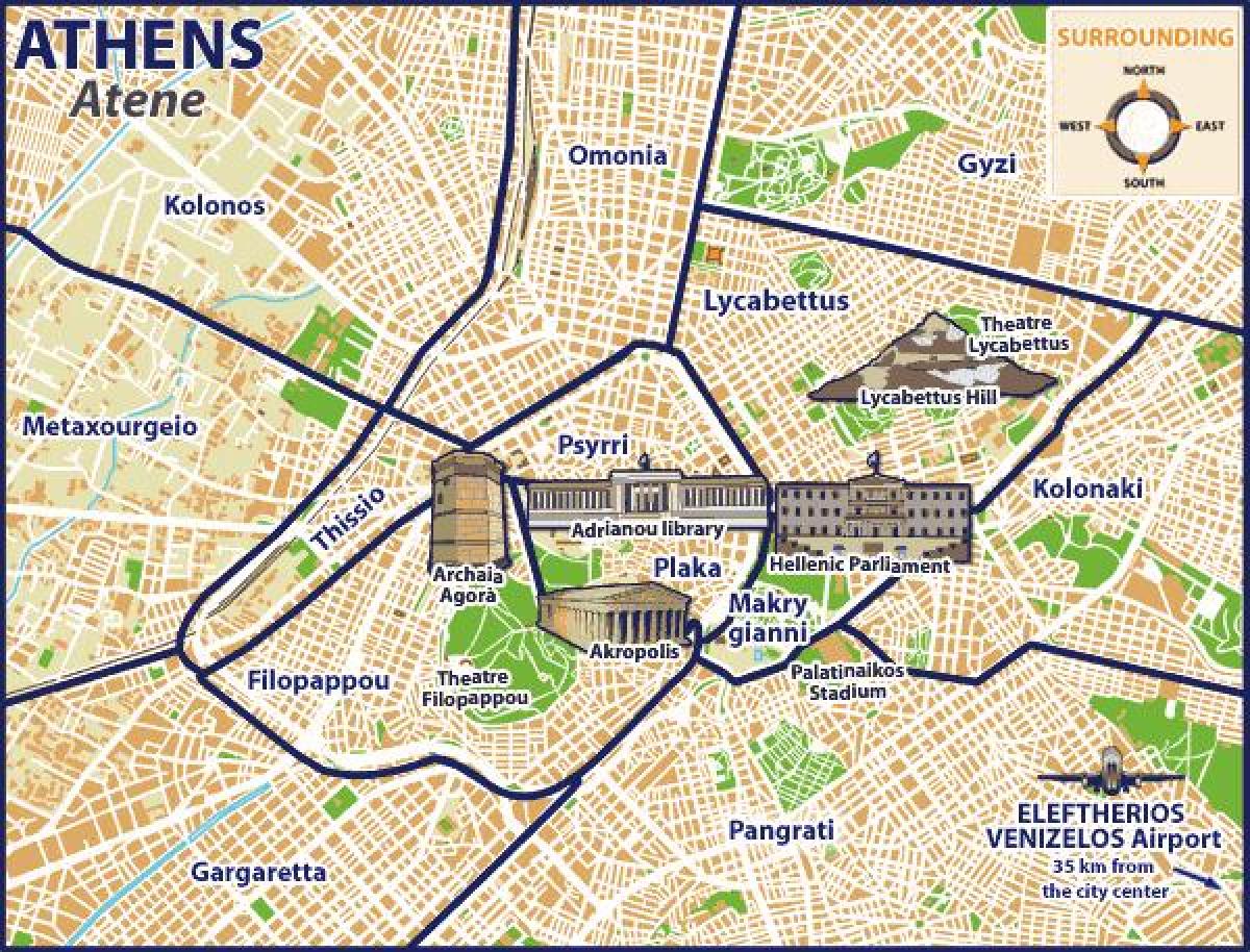 mapa omonia v Aténách 
