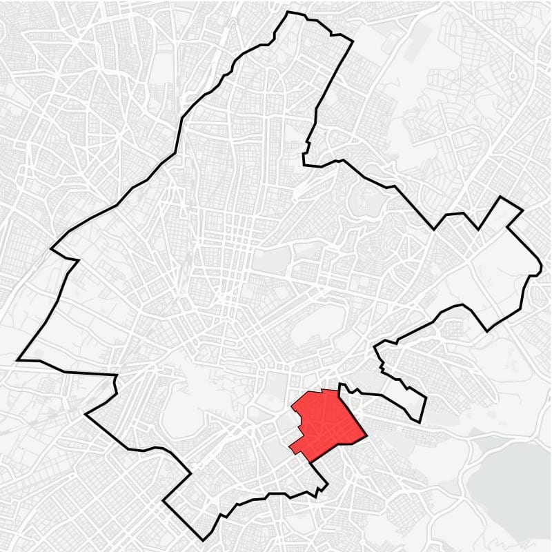 mapa pagrati Atény