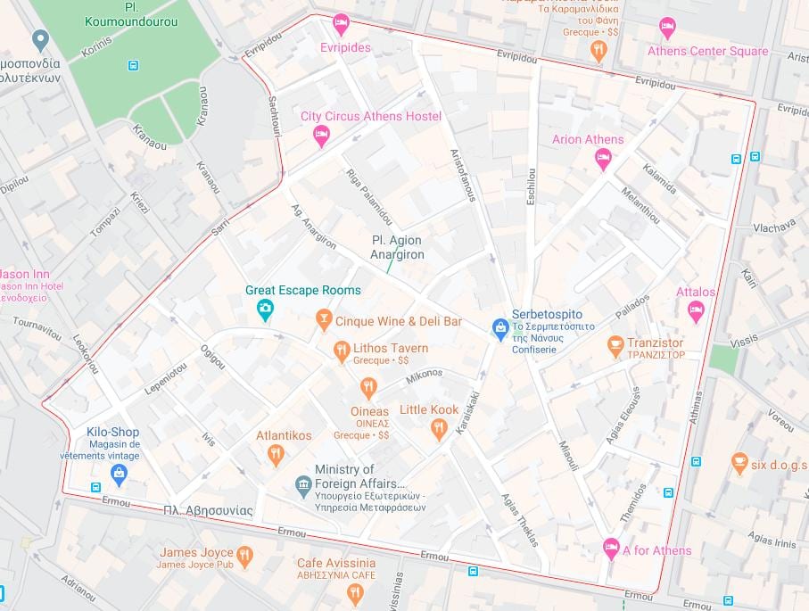 mapa athens Athens