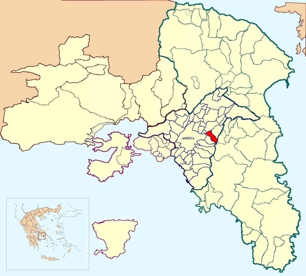 mapa vyronas Atén