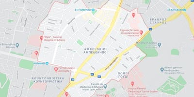 Mapa ambelokipi Atény 