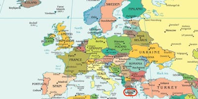 Mapa Atény mapa evropy