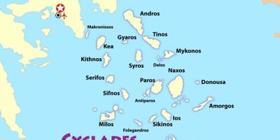 Řecký ostrov v blízkosti Atén mapě
