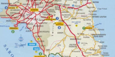 Mapa Athens pláže