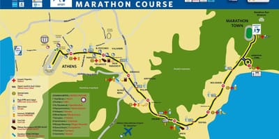 Mapa Athens marathon