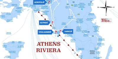 Mapa Athens riviera
