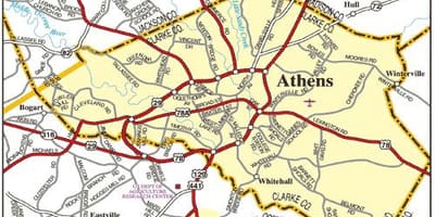 Mapa Athens road 