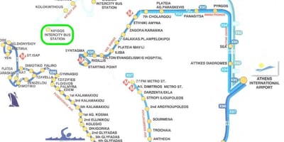 Mapa kifissos autobusové nádraží