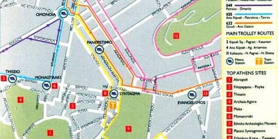 Náměstí Syntagma v Aténách mapě